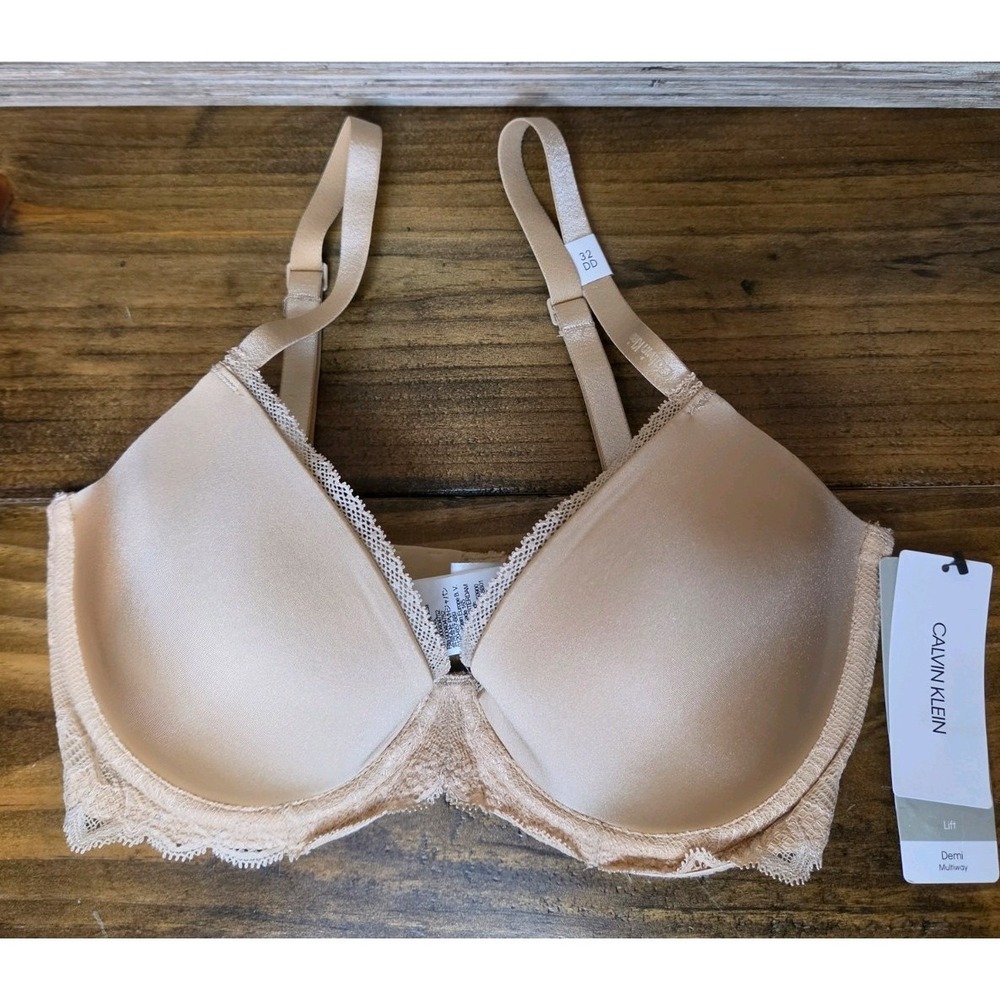 Calvin Klein 32DD Women's DEMI Lift‎ Underwire Bra Multiway Nude NEW NWT